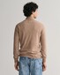 Gant Superfijne Lamswol Half-Zip Trui Zand Melange