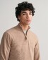 Gant Superfijne Lamswol Half-Zip Trui Zand Melange