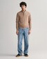 Gant Superfijne Lamswol Half-Zip Trui Zand Melange