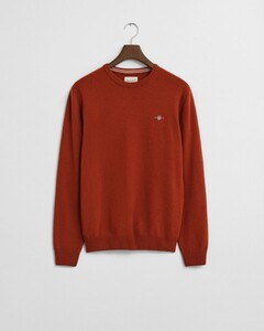 Gant Superfijne Lamswol Ronde Hals Trui Modern Rust