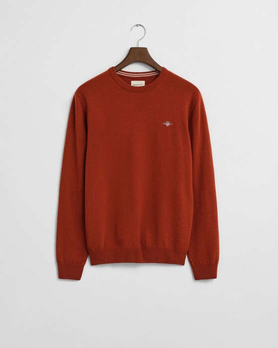 Gant Superfijne Lamswol Ronde Hals Trui Modern Rust