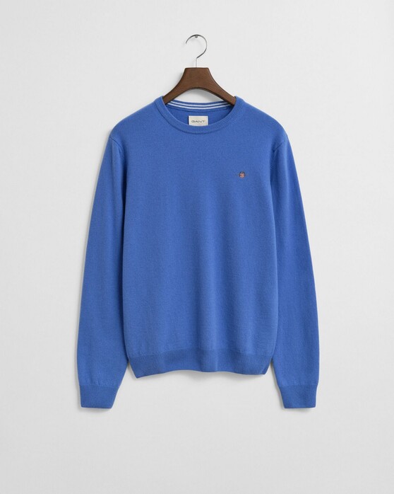 Gant Superfijne Lamswol Ronde Hals Trui Perfect Blue