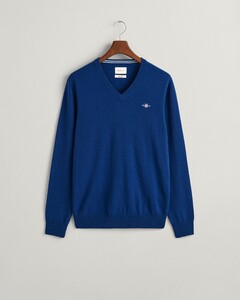 Gant Superfijne Lamswol V-Hals Trui College Blue
