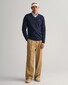 Gant Superfijne Lamswol V-Hals Trui Dark Navy Melange