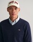 Gant Superfijne Lamswol V-Hals Trui Dark Navy Melange