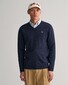 Gant Superfijne Lamswol V-Hals Trui Dark Navy Melange