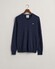 Gant Superfijne Lamswol V-Hals Trui Dark Navy Melange