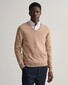 Gant Superfijne Lamswol V-Hals Trui Dark Sand Melange