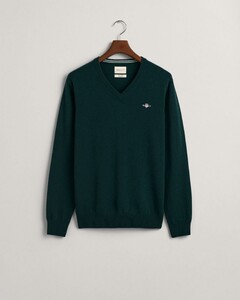 Gant Superfijne Lamswol V-Hals Trui Groen