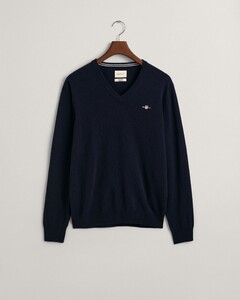 Gant Superfijne Lamswol V-Hals Trui Marine