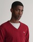 Gant Superfijne Lamswol V-Hals Trui Port Red