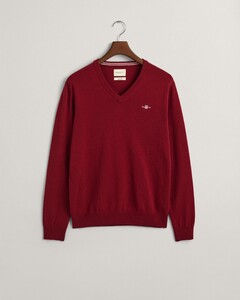 Gant Superfijne Lamswol V-Hals Trui Port Red