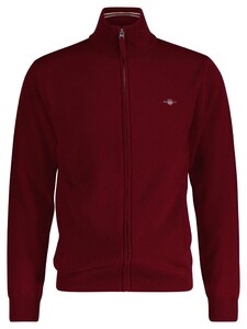 Gant Superfine Lambswool Zip Cardigan Plumped Red