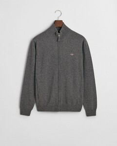 Gant Superfine Lambswool Zip Cardigan Vest Antraciet