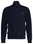 Gant Superfine Lambswool Zip Cardigan Vest Dark Navy Melange
