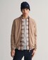 Gant Superfine Lambswool Zip Cardigan Vest Dark Sand Melange