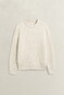 Gant Tactile Stitch Textured Cotton Wool Mock Neck Trui Cream