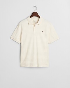 Gant Texture Stripe Polo Poloshirt Cream