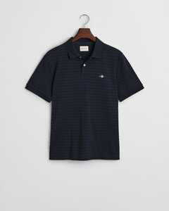 Gant Texture Stripe Polo Poloshirt Evening Blue