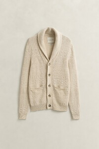 Gant Textured Cotton Linnen Vest Creamed White