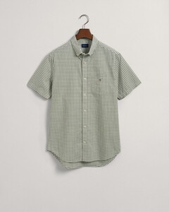 Gant The Broadcloth Gingham Short Sleeve Overhemd Kalamata Green