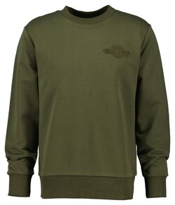Gant Tonal Shield Crew Neck Sweat Trui Mosgroen