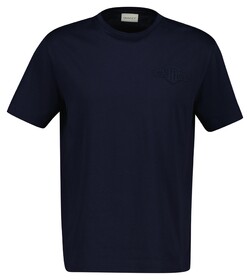 Gant Tonal Shield Short Sleeve Crew Neck T-Shirt Evening Blue