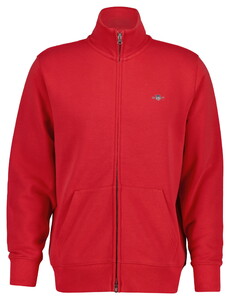 Gant Two-Way Front Zip Sweat Cardigan Rose Red