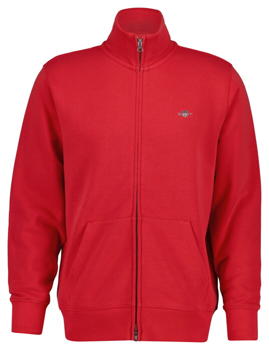 Gant Two-Way Front Zip Sweat Cardigan Vest Rose Red