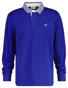 Gant Uni Color Chambray Heavy Rugger Twill Collar Trui Blauw
