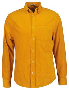 Gant Uni Color Corduroy Button-Down Overhemd Yellow Lichen
