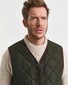 Gant Uni Color Rich Detail Quilted Fleece Vest Body-Warmer Dark Moss Green