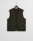 Gant Uni Color Rich Detail Quilted Fleece Vest Body-Warmer Dark Moss Green