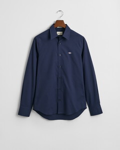 Gant Uni Color Stretch Poplin Shirt Marine
