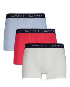 Gant Uni Color Trunk 3Pack Waistband Contrast Ondermode Wit