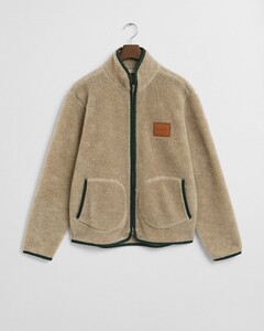Gant Uni Color Warm Wool Fleece Cardigan Oat Melange