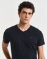 Gant Uni Cotton V-Neck 2Pack T-Shirt Zwart-Wit