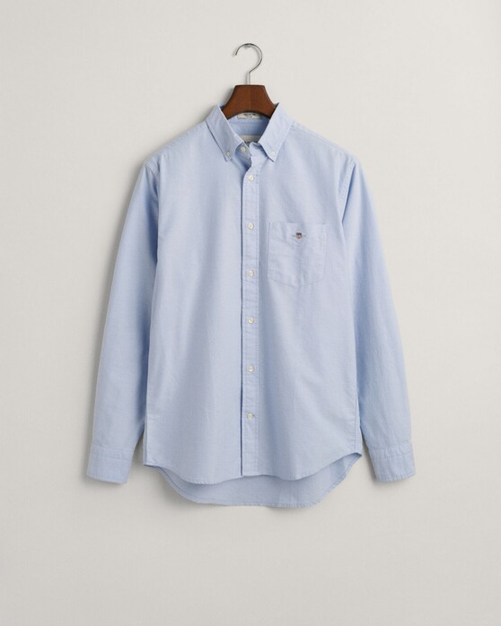 Gant Uni Oxford Button Down Overhemd Licht Blauw
