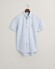 Gant Uni Oxford Button Down Short Sleeve Overhemd Licht Blauw
