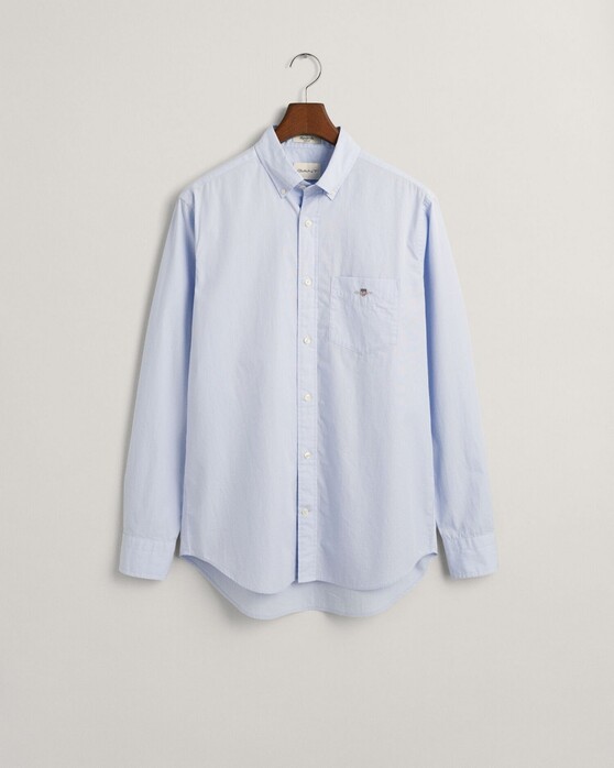 Gant Uni Poplin Button Down Overhemd Licht Blauw