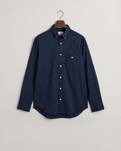 Gant Uni Poplin Button Down Overhemd Marine
