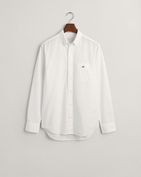 Gant Uni Poplin Button Down Overhemd Wit
