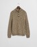 Gant Wool Blend Neps Half Buttoned Trui Dark Sand Melange