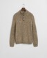 Gant Wool Blend Neps Half Buttoned Trui Dark Sand Melange