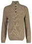Gant Wool Blend Neps Half Buttoned Trui Dark Sand Melange