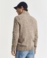 Gant Wool Blend Neps Half Buttoned Trui Dark Sand Melange
