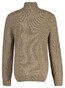 Gant Wool Blend Neps Half Buttoned Trui Dark Sand Melange