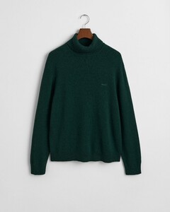 Gant Wool Blend Rollneck Pullover Tartan Green