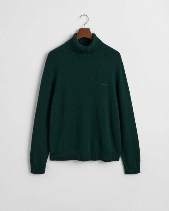 Gant Wool Blend Rollneck Trui Tartan Green