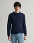 Gant Wool Neps Ronde Hals Lamswol Mix Trui Avond Blauw